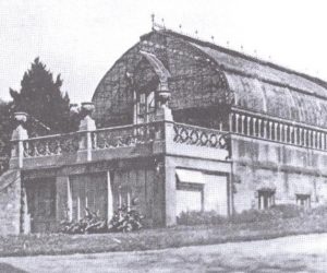 A view of the original greenhouse at Cornwall Manor in the late 19th century.