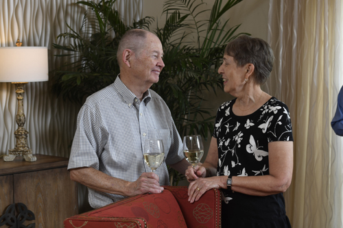 Meet Bill and Laurie Clement smiling at each other