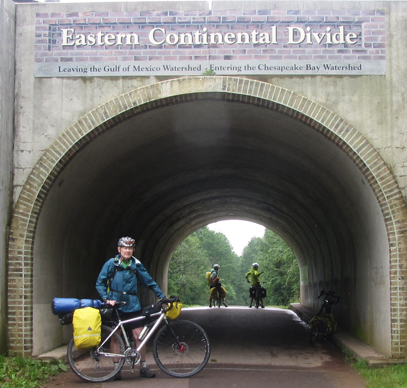 Bill Clement with his bike in front of the Eastern Continental Divide