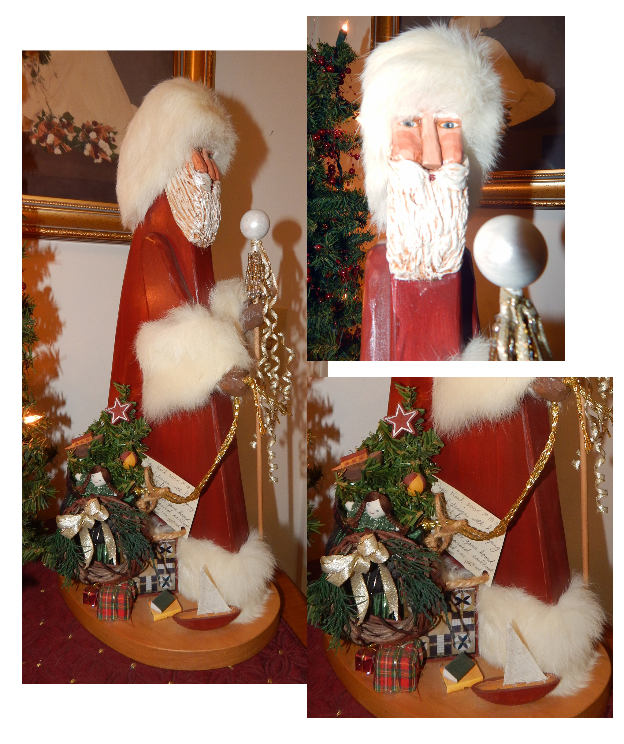 Hand carved wooden Santa 